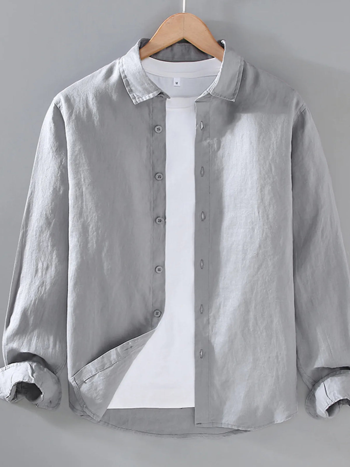 Men's Plus Size Button Up Long Sleeve Shirt