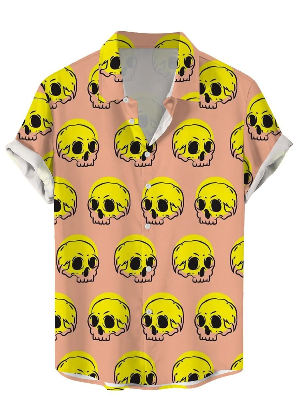 Men's Plus Size Printed Button Up Short Sleeve Shirt