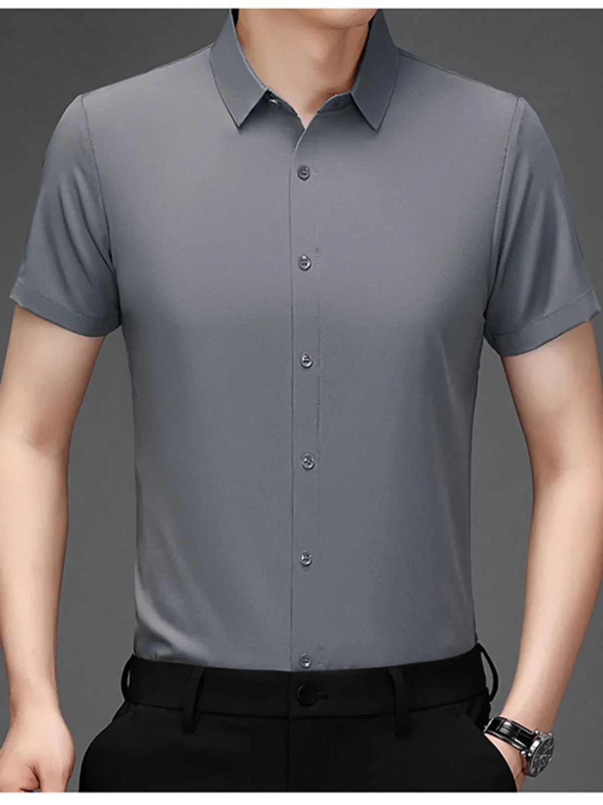 Men's Plus Size Button Up Short Sleeve Shirt