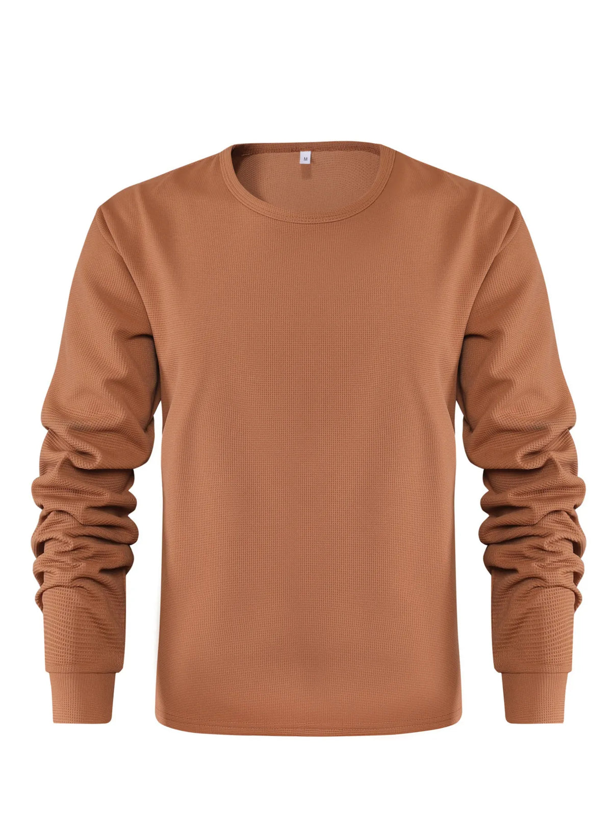 Men's Plus Size Waffle Knit Long Sleeve T-Shirt