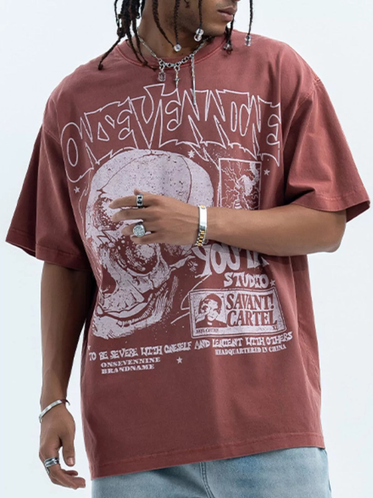 Men's Graphic Round Neck Short Sleeve T-Shirt