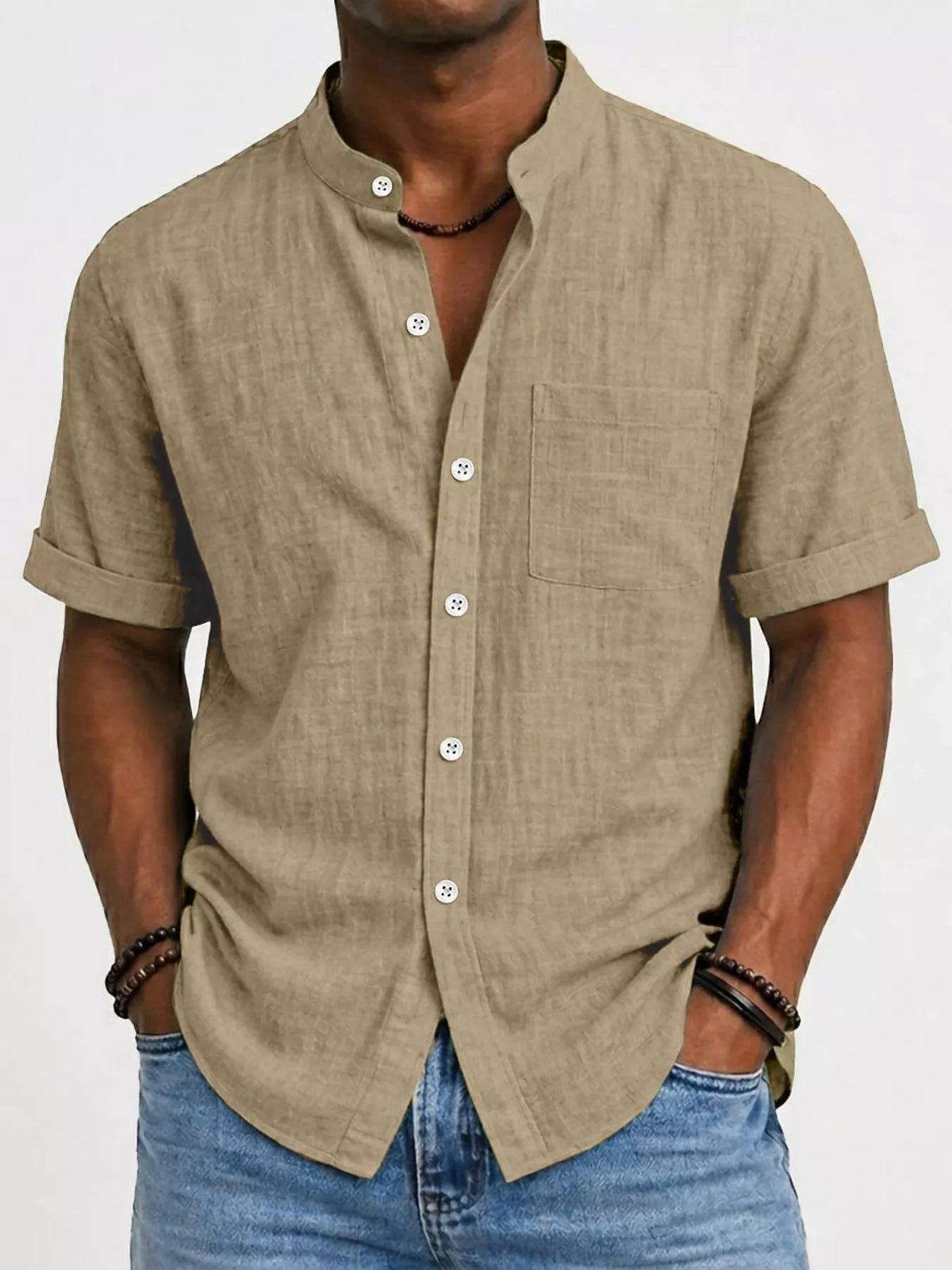 Men's Full Size Button Up Short Sleeve Shirt Plus Size