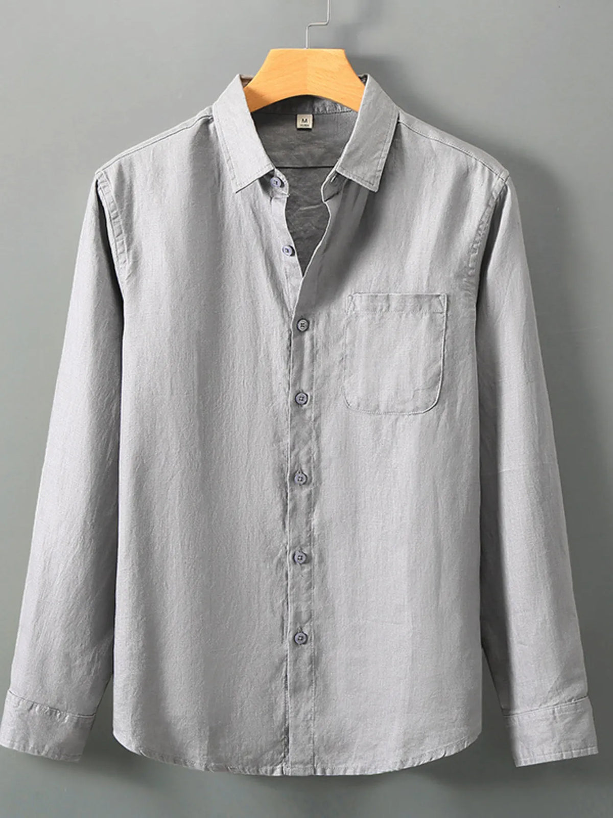 Men's Plus Size Long Sleeve Button-Up Shirt
