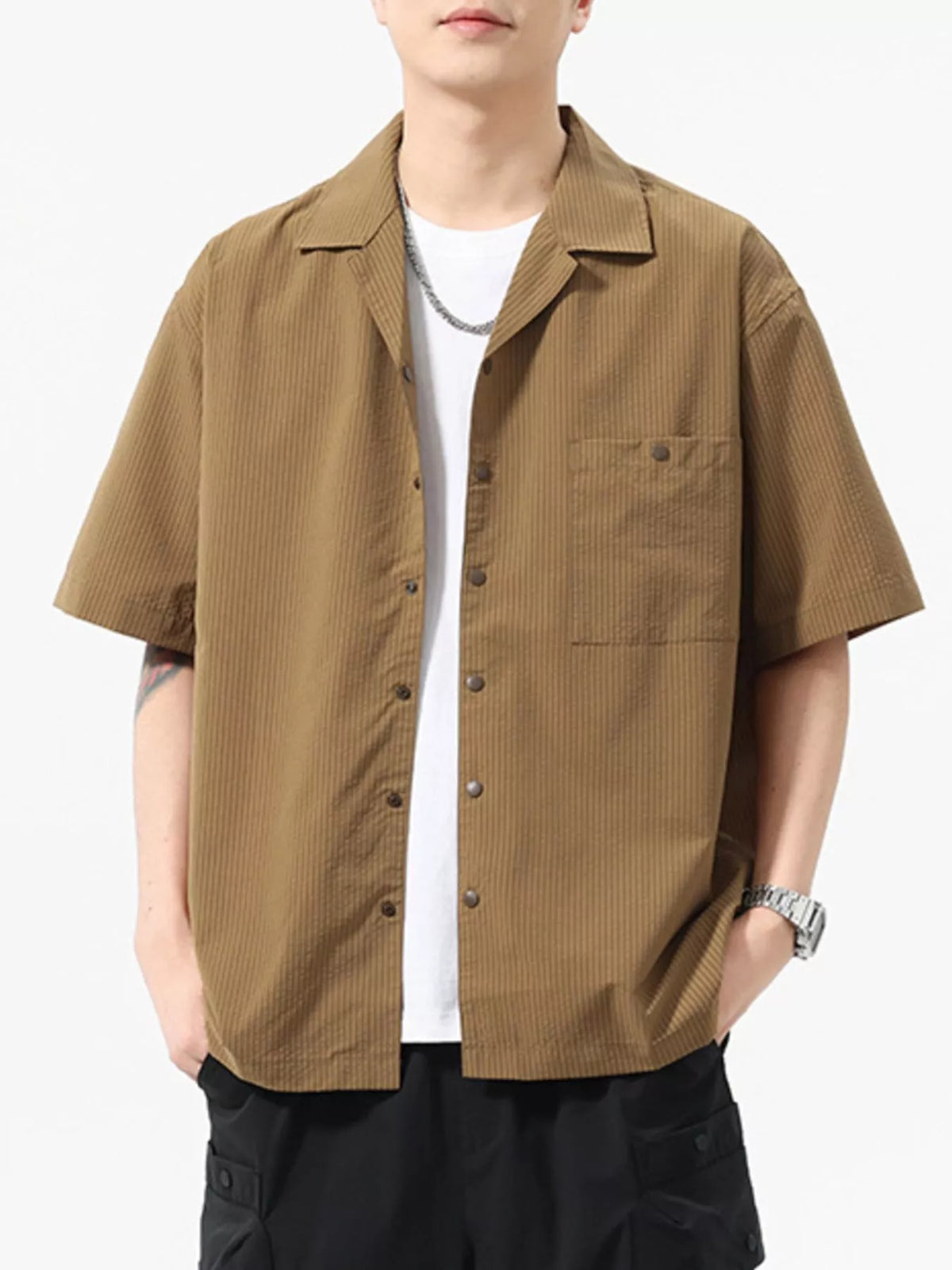 Men's Plus Size Casual Short Sleeve Shirt