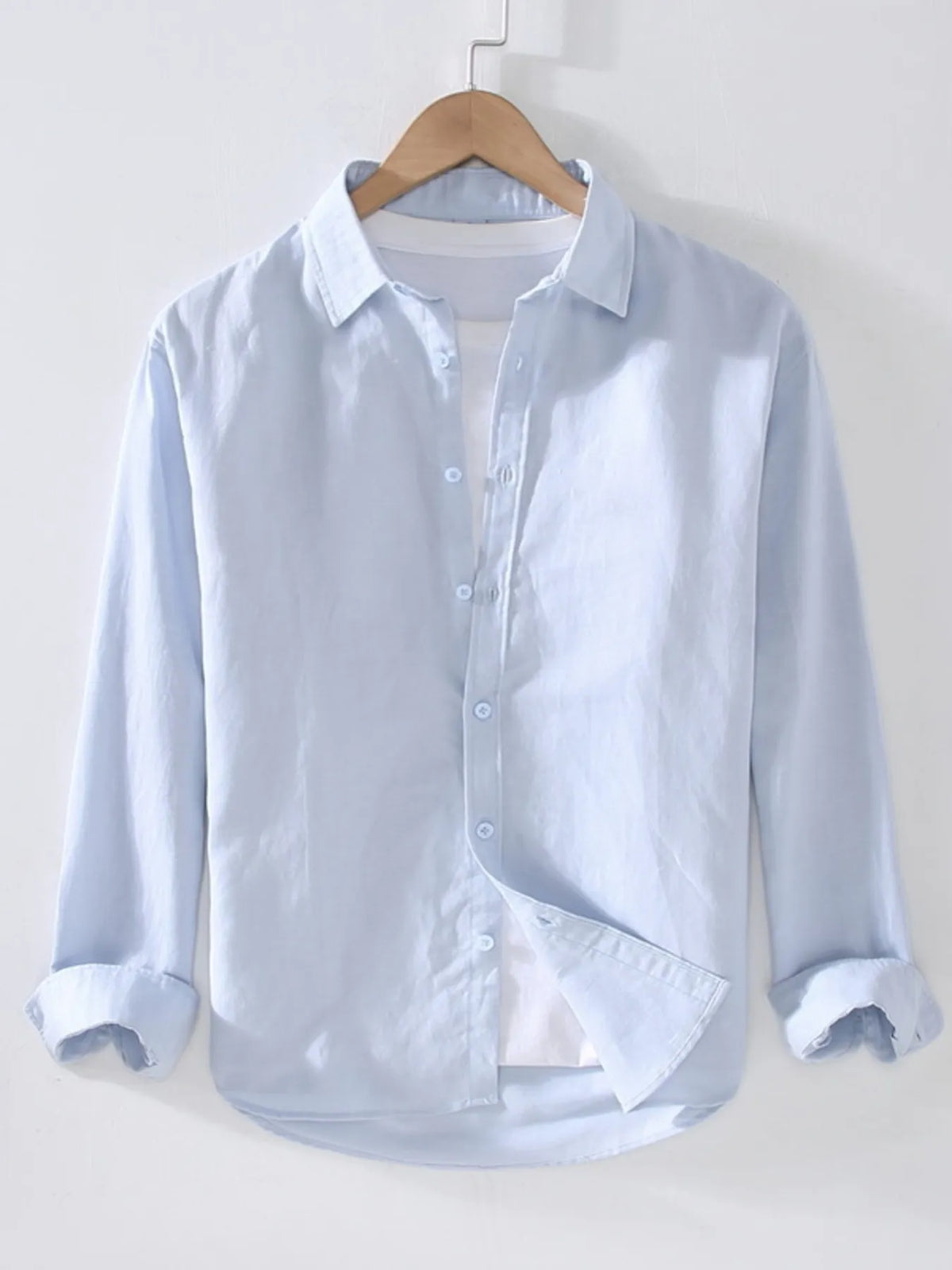 Men's Full Size Casual Long Sleeve Button-Up Shirt Plus Size