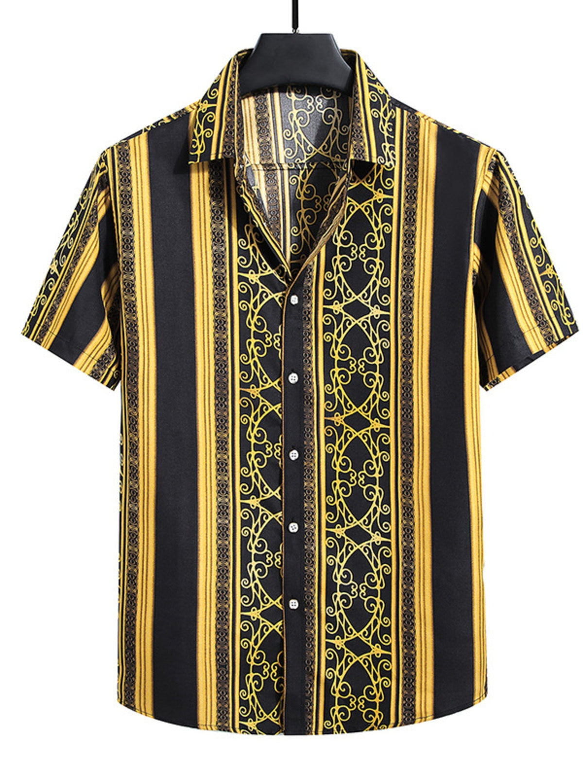 Men's Plus Size Nautical Print Short Sleeve Casual Shirt