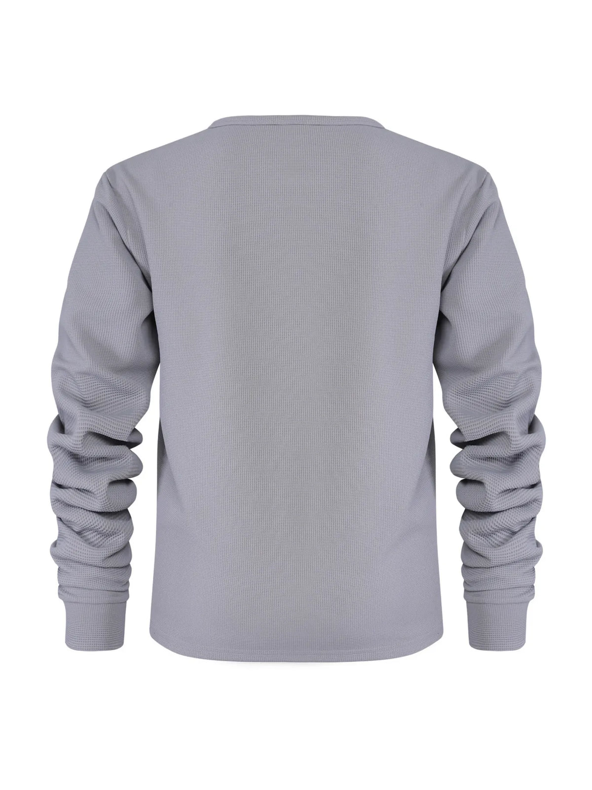 Men's Plus Size Waffle Knit Long Sleeve T-Shirt