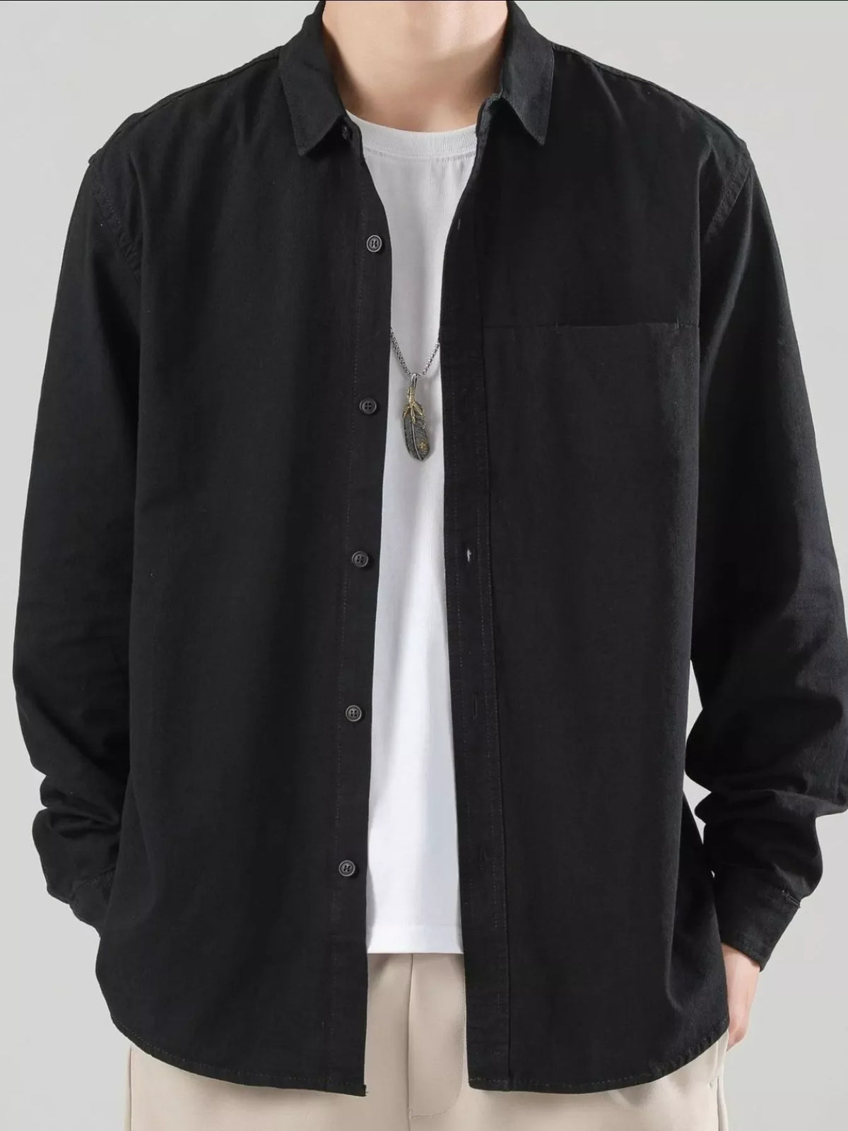 Men's Full Size Button-Up Casual Shirt Plus Size