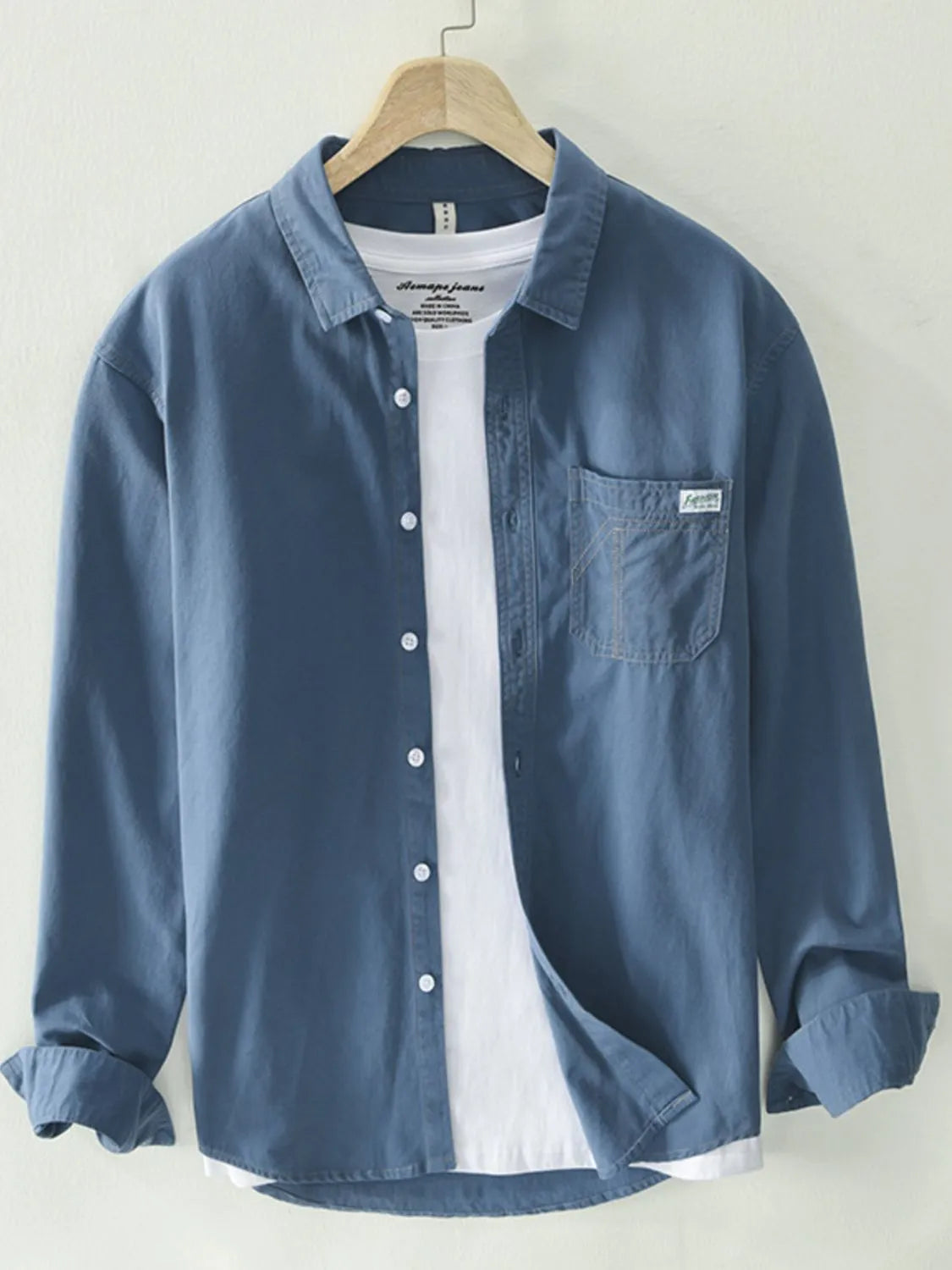 Men's Plus Size Button Up Long Sleeve Shirt