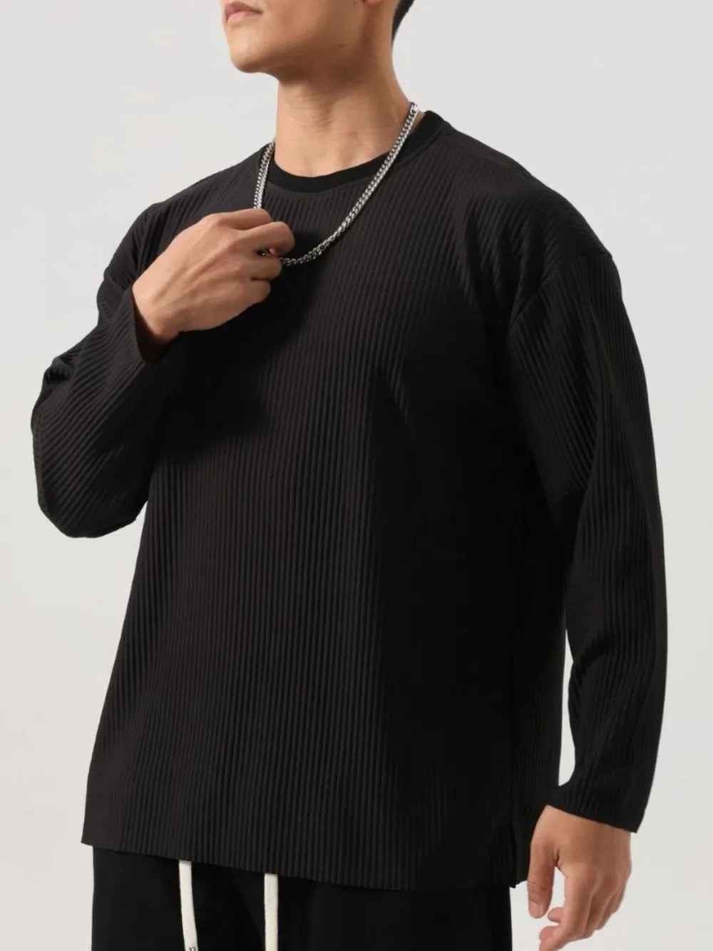 Men's Plus Size Round Neck Long Sleeve T-Shirt
