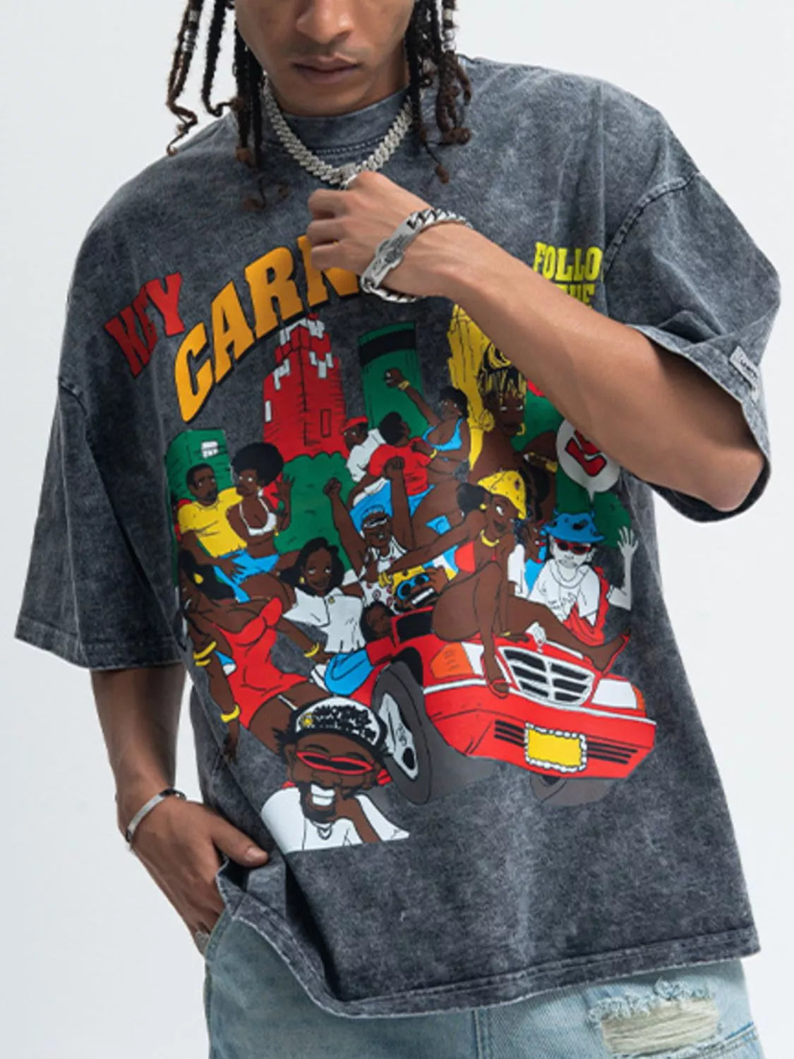Men's Graphic Round Neck Half Sleeve T-Shirt