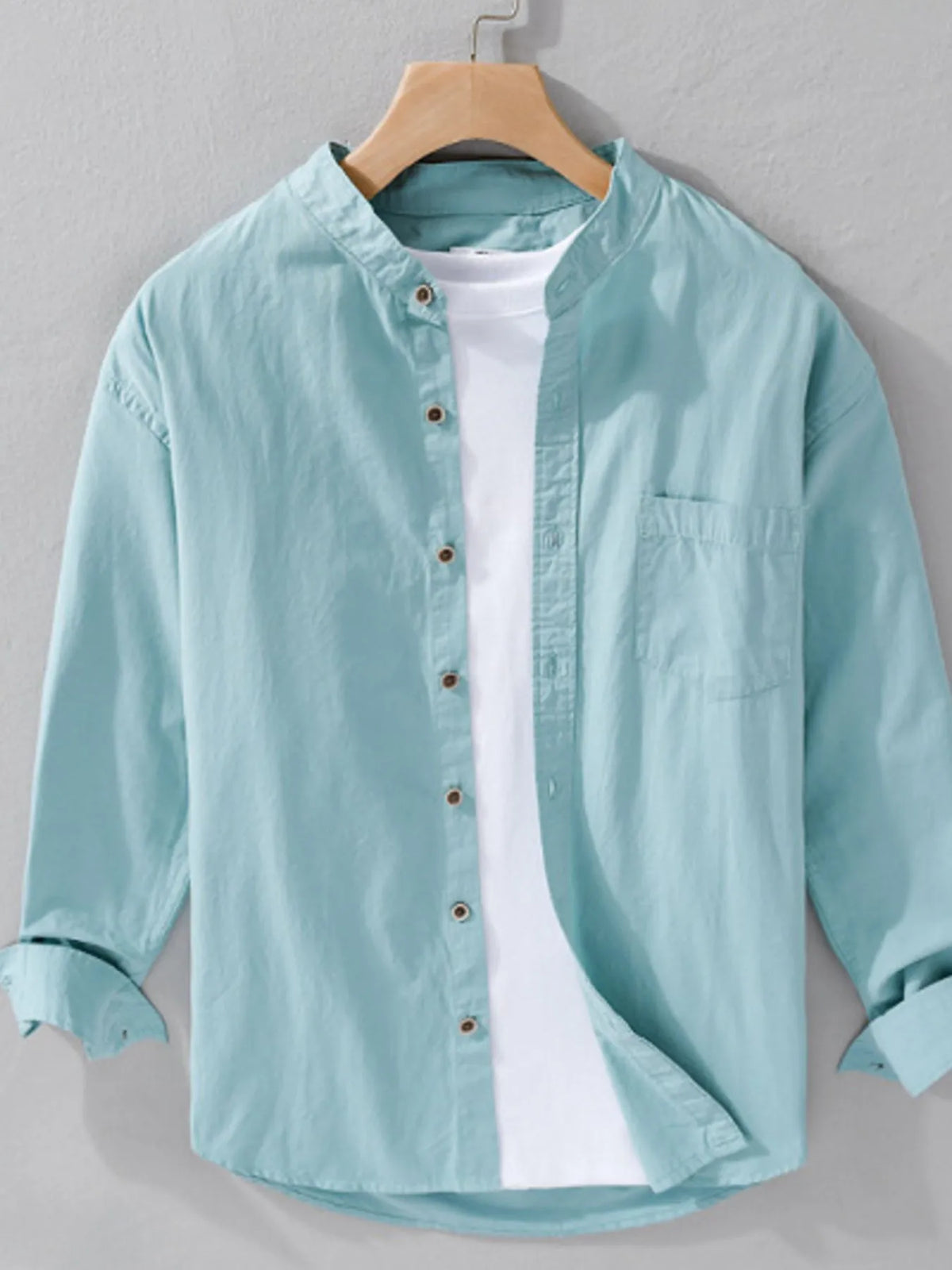 Men's Plus Size Button Up Long Sleeve Shirt