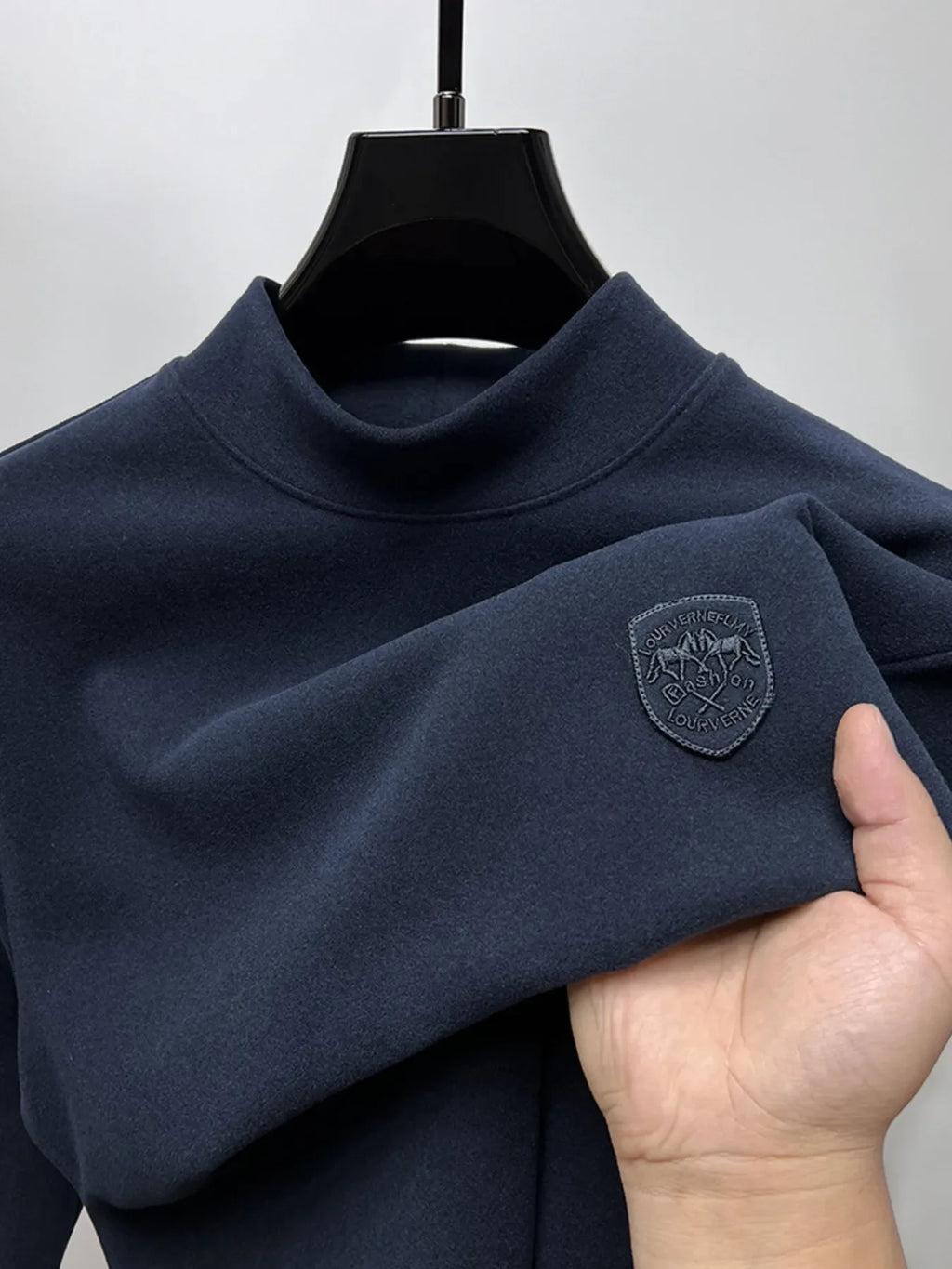 Men's Plus Size Mock Neck Long Sleeve T-Shirt