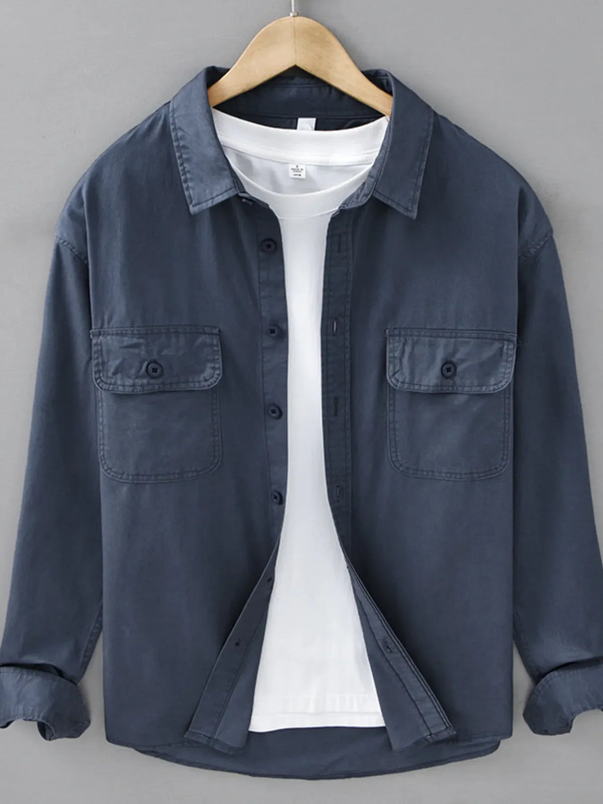 Men's Plus Size Button Up Long Sleeve Shirt