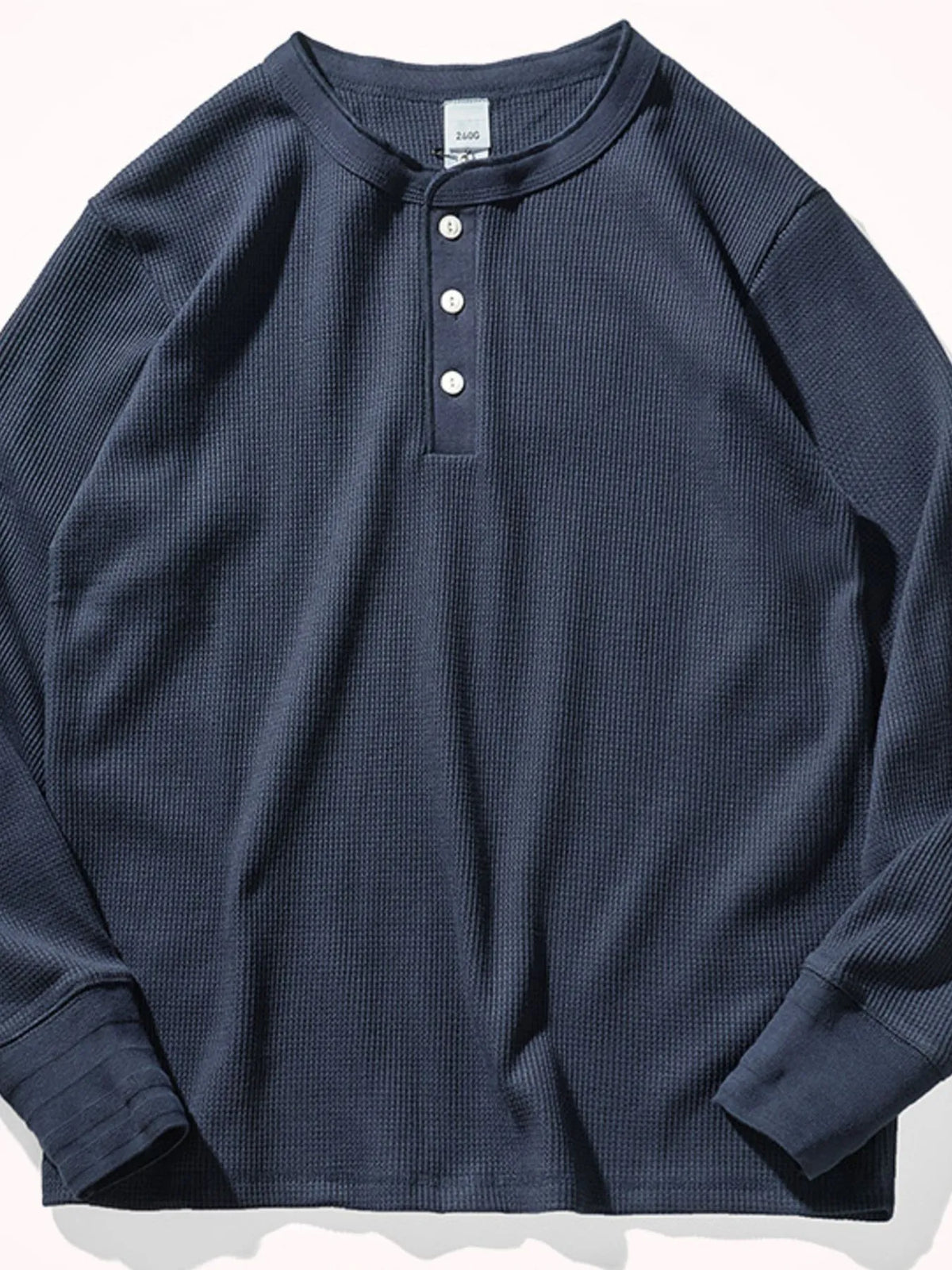 Men's Plus Size Button Detail Long Sleeve T-Shirt