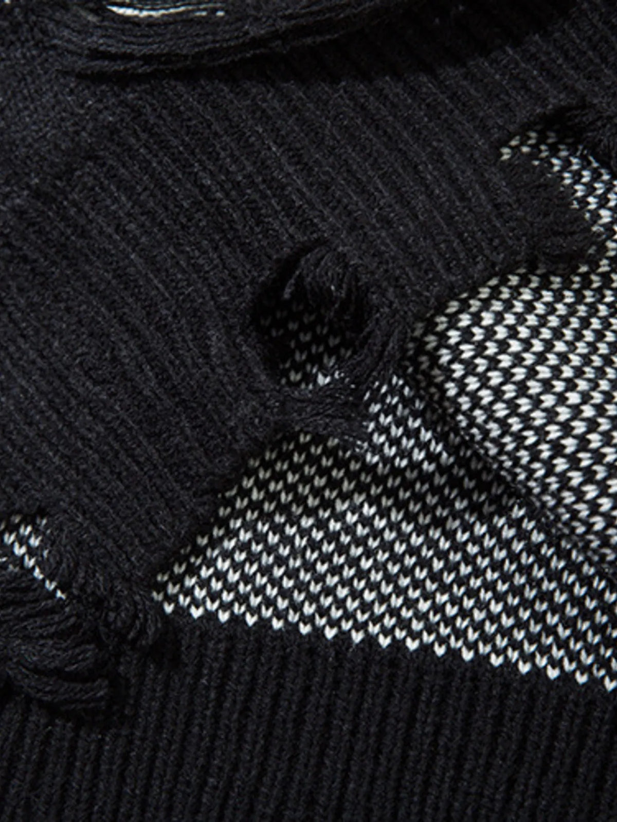 Men's Distressed Chain Detail Oversized Sweater