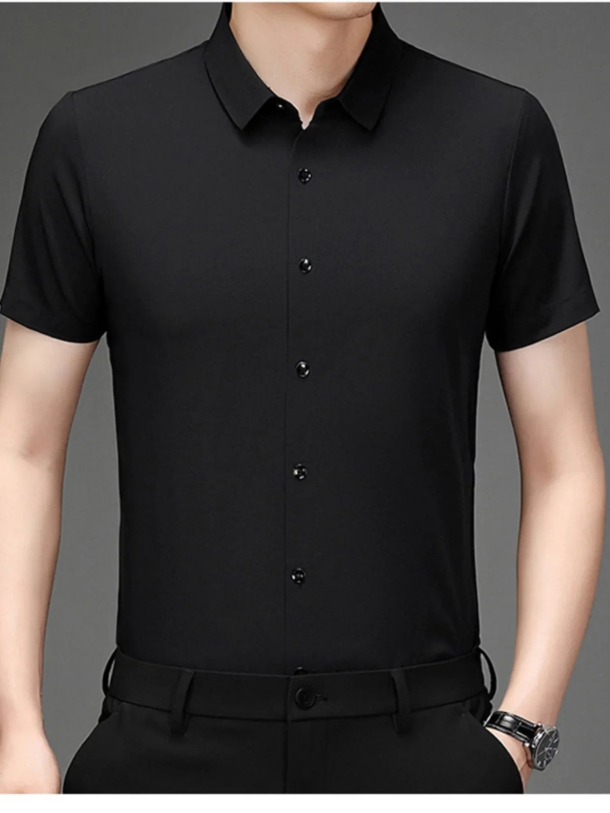 Men's Plus Size Button Up Short Sleeve Shirt