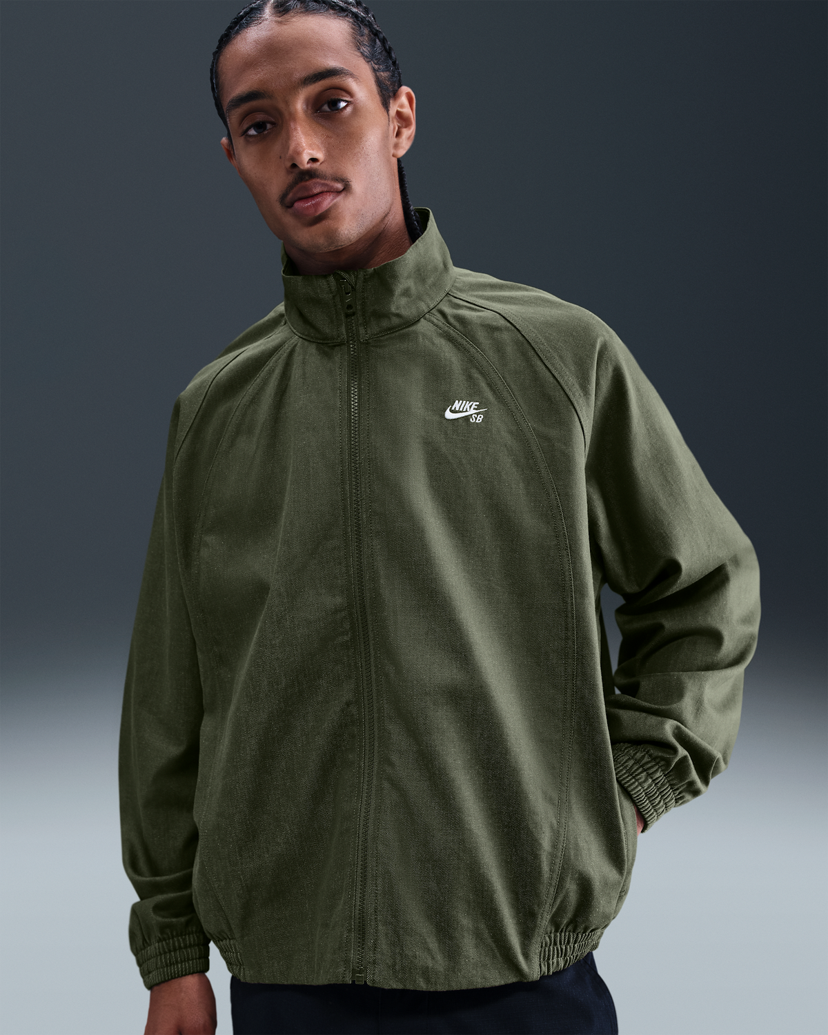 Reaper unit worldwide Nike Sb Denim Full Zip-Up Track Jacket - Olive/Green