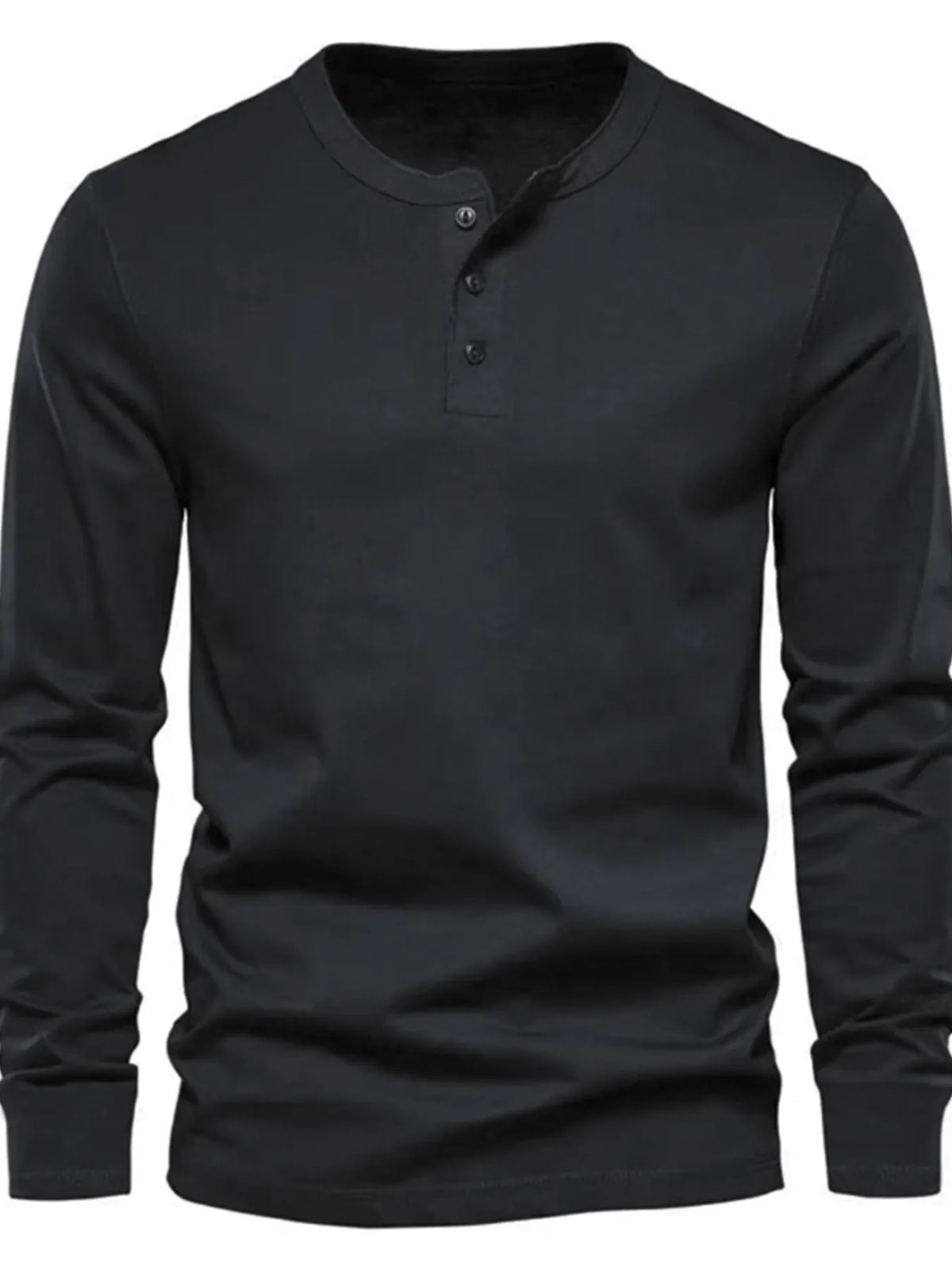Men's Full Size Button Detail Long Sleeve Henley T-Shirt Plus Size