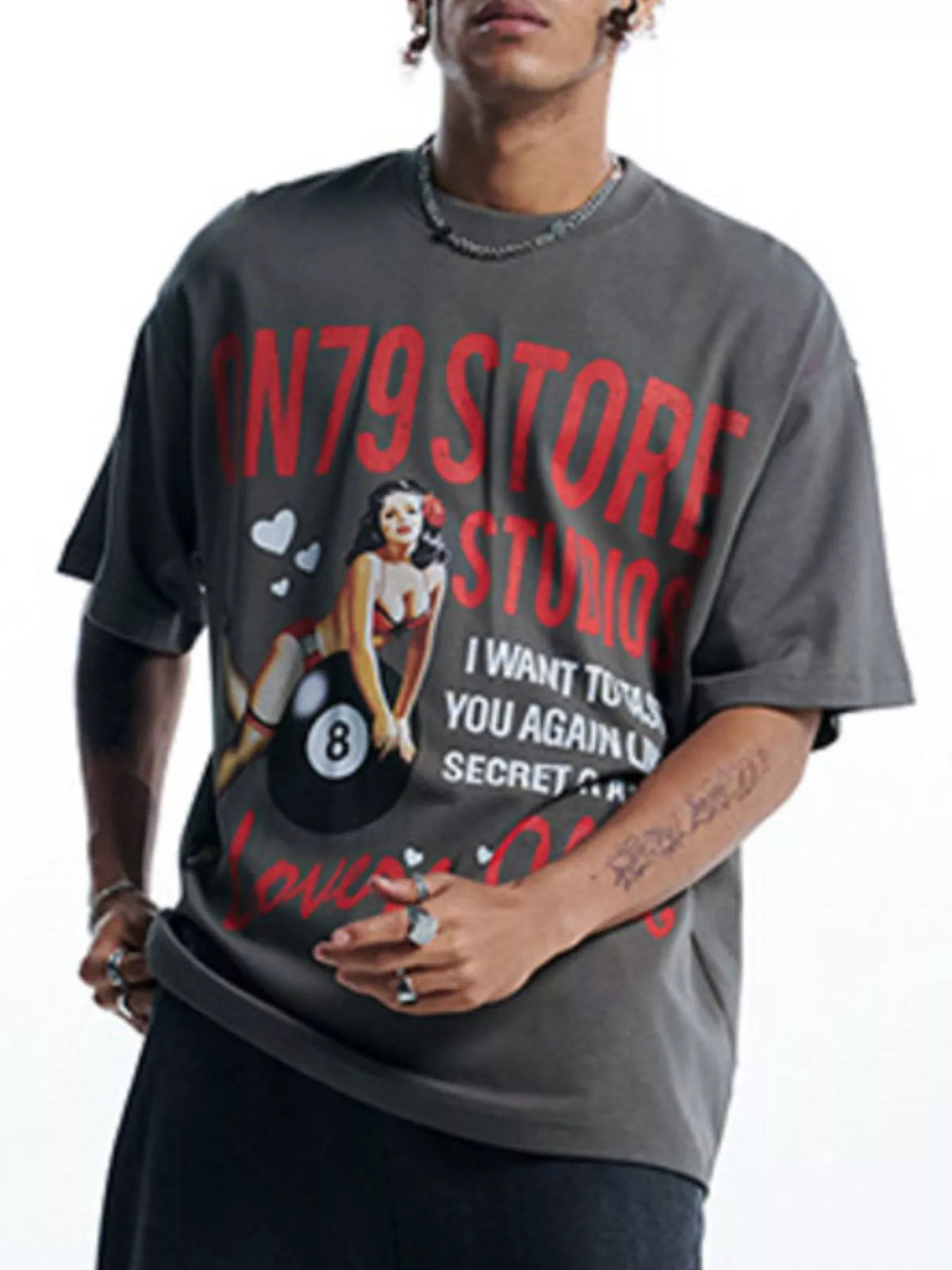 Men's Graphic Round Neck Short Sleeve T-Shirt