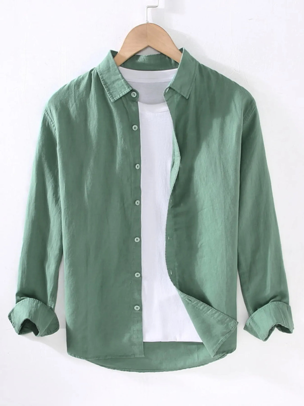 Men's Full Size Casual Long Sleeve Button-Up Shirt Plus Size