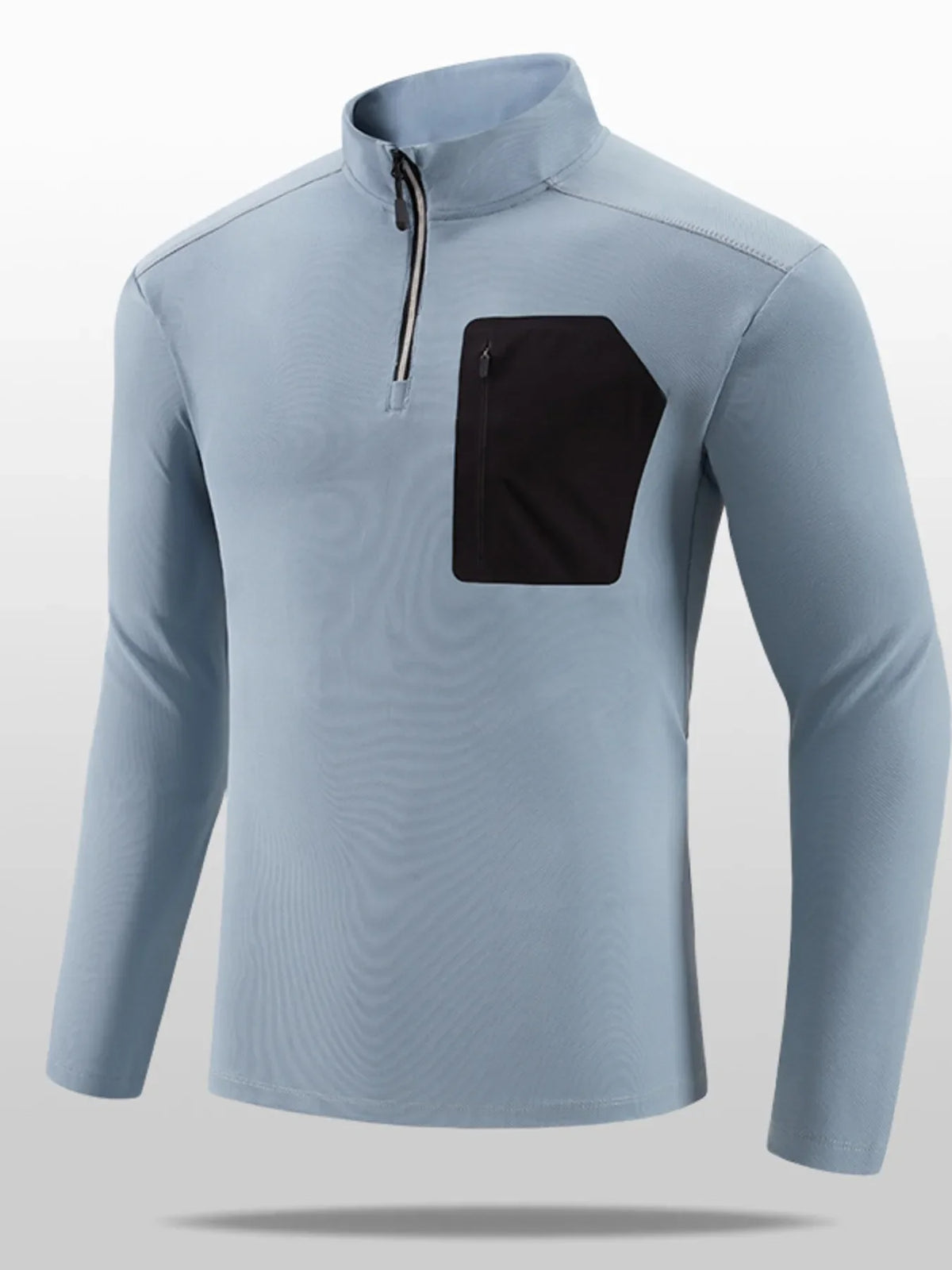 Men's Plus Size Quarter-Zip Long Sleeve Top