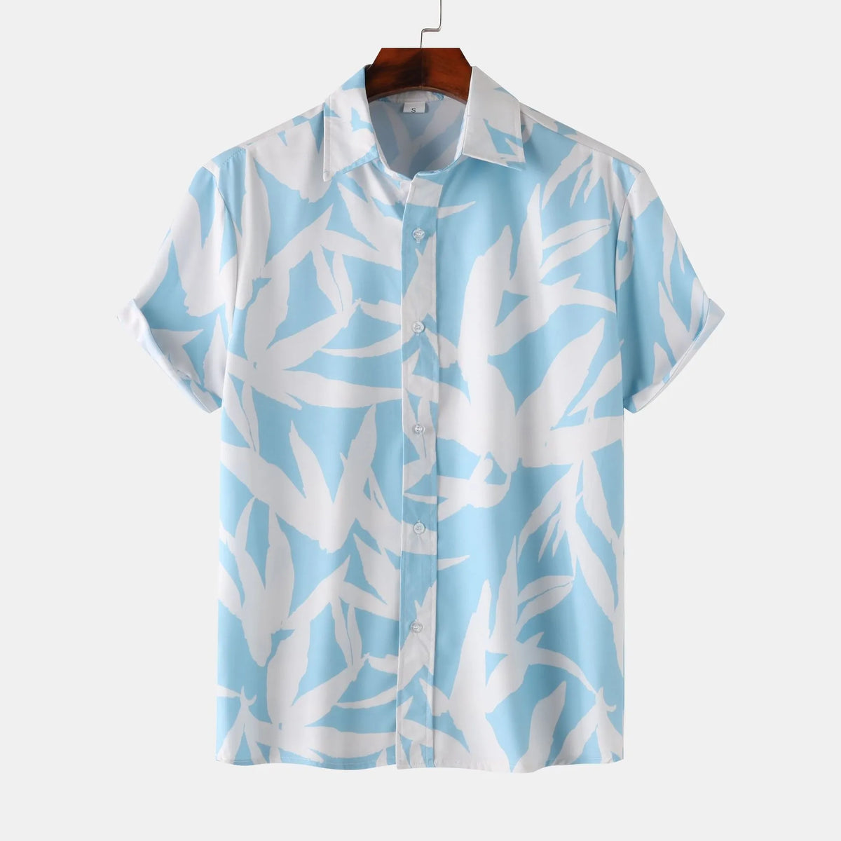 Men's Printed Button Up Short Sleeve Shirt