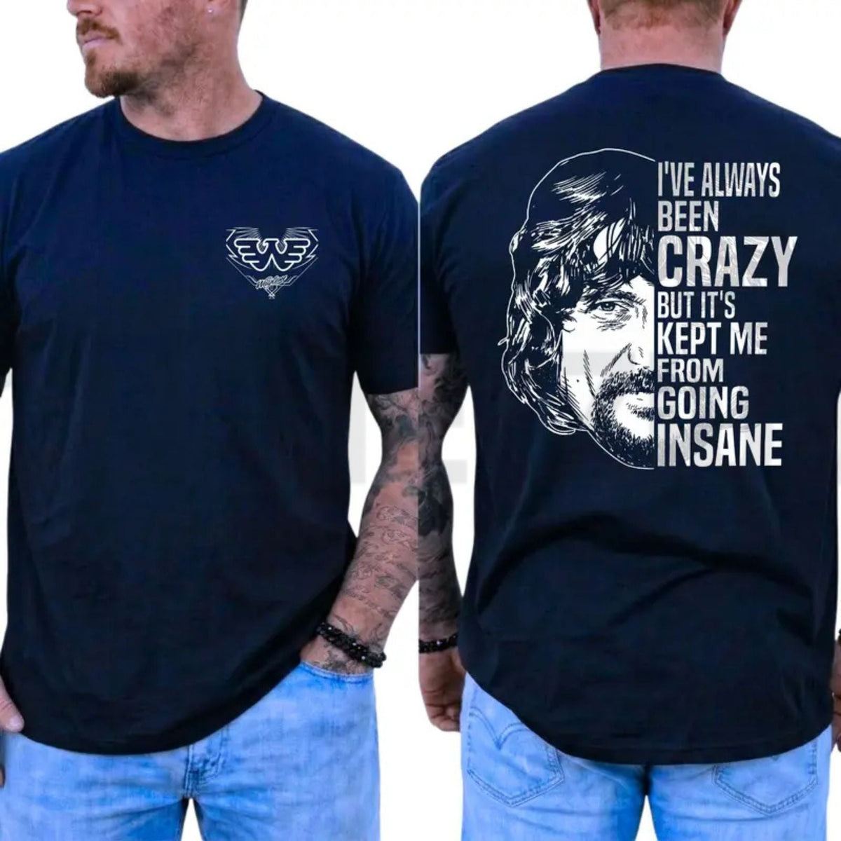 Waylon Jennings Ive Always Been Crazy Tee – Vintage Outlaw Country Music Graphic Shirt