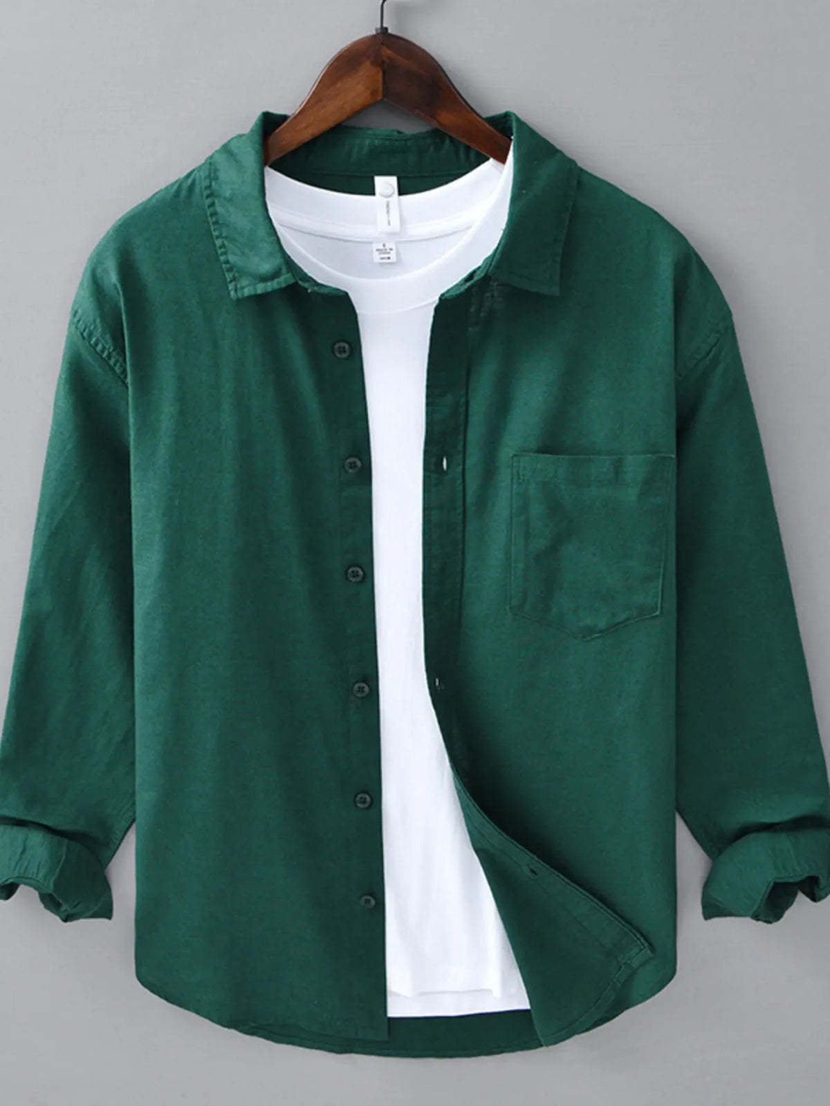 Men's Plus Size Button Up Long Sleeve Shirt