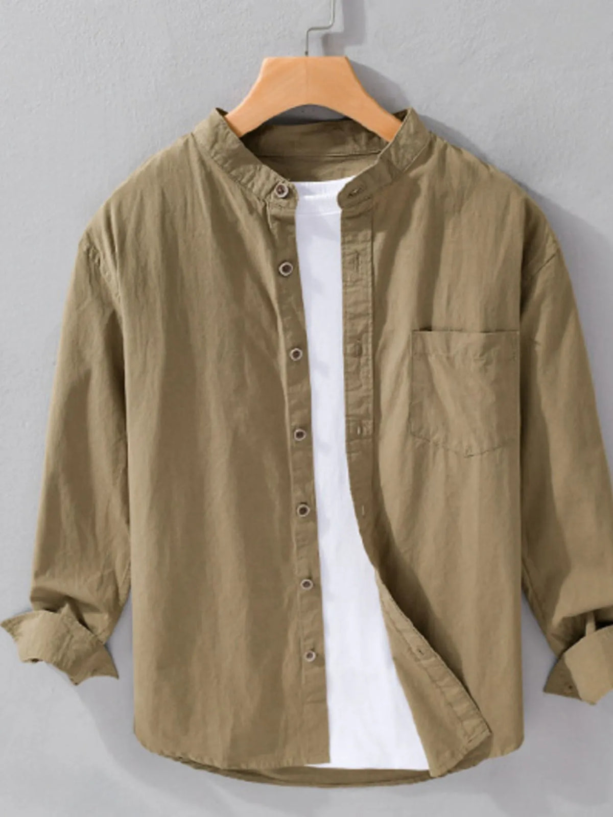 Men's Plus Size Button Up Long Sleeve Shirt