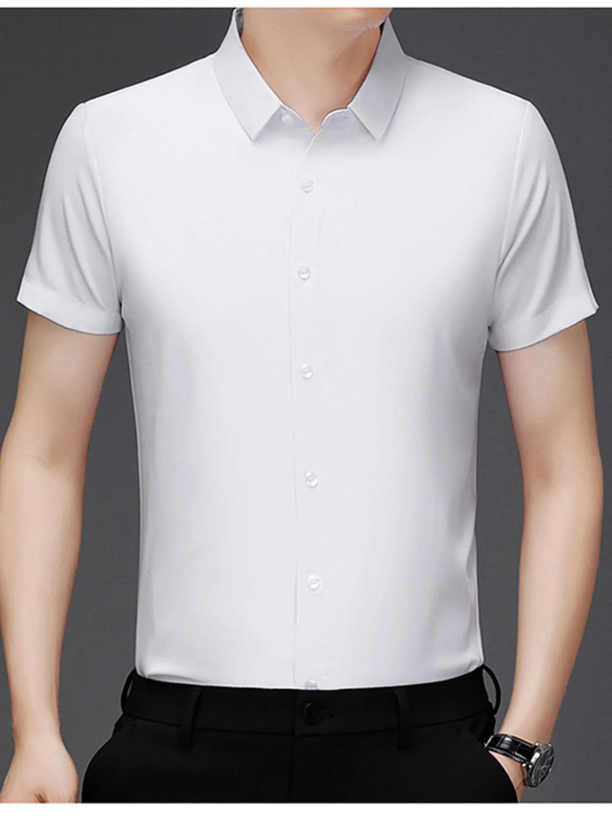 Men's Plus Size Button Up Short Sleeve Shirt