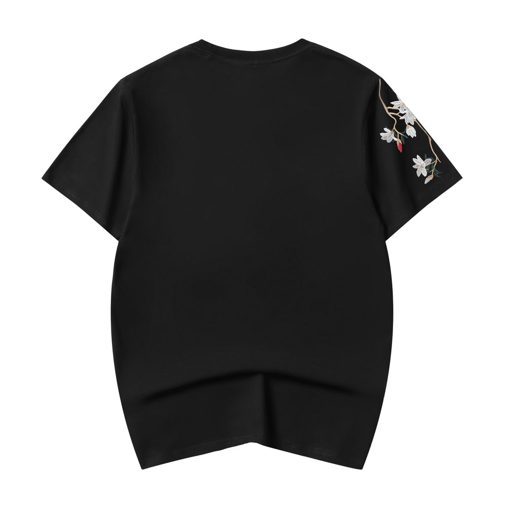 Reaper unit worldwide ET513 Flower and Birds Embroidered Tee