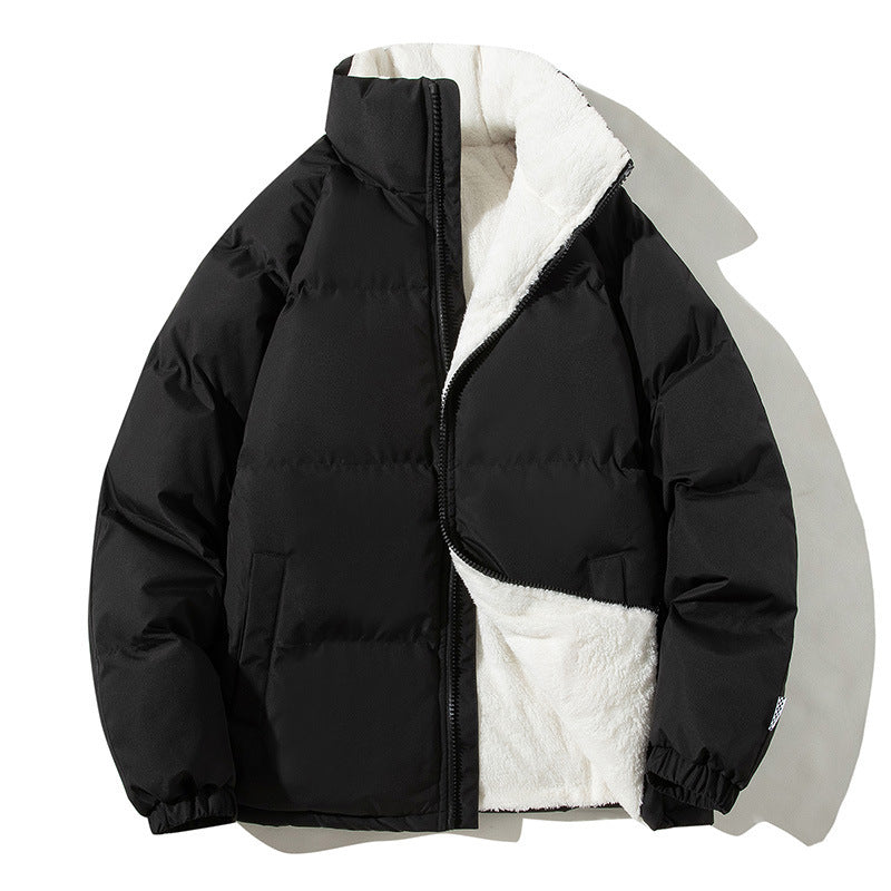 Reaper unit worldwide Couples Stand-up Collar Coat With Pockets Fashion Winter Warm Plush Thickened Jacket For Women Men Loose Outwear Top Clothing