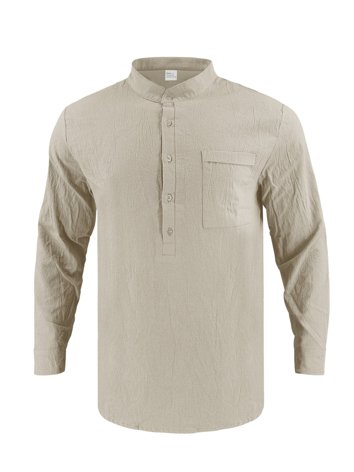 Men's Full Size Button Detail Long Sleeve Shirt Plus Size
