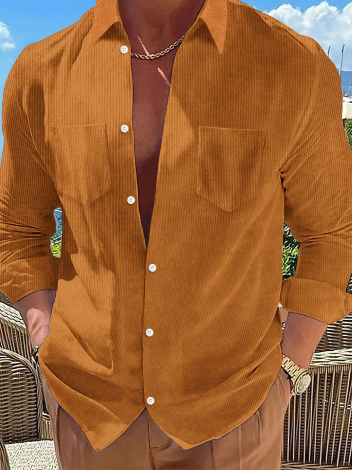Men's Full Size Button Down Long Sleeve Casual Shirt Plus Size