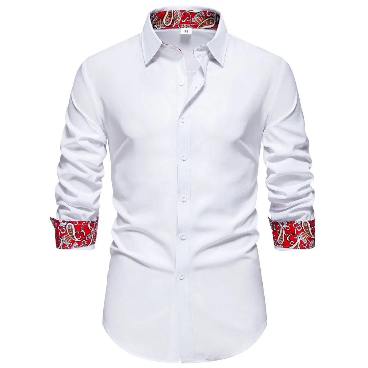 Men's Casual Button-Down Shirt with Cuff Detail