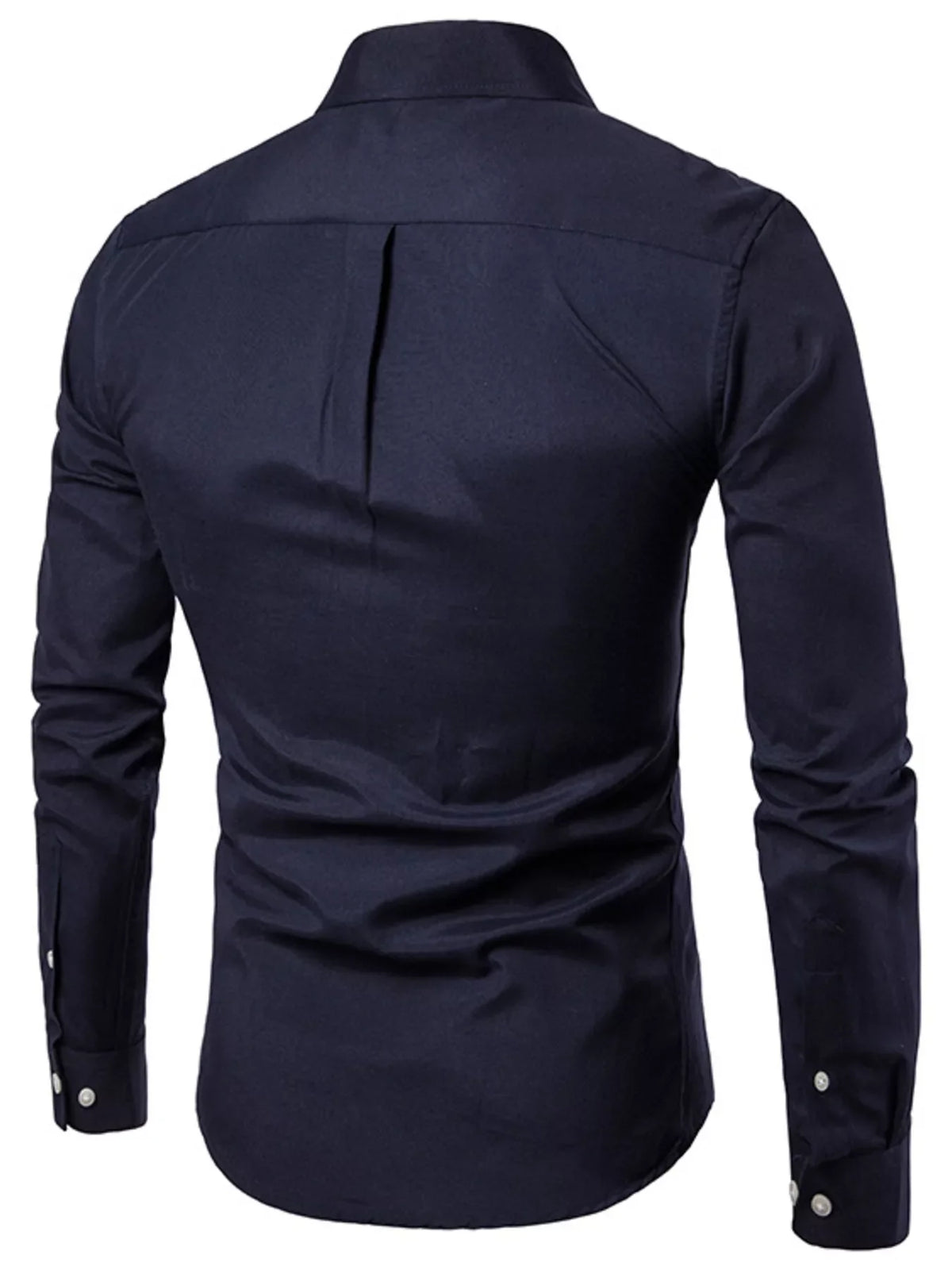 Men's Plus Size Slim Fit Long Sleeve Button-Down Shirt
