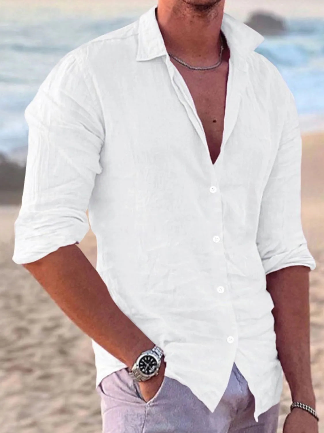 Men's Full Size Button Up Long Sleeve Shirt Plus Size