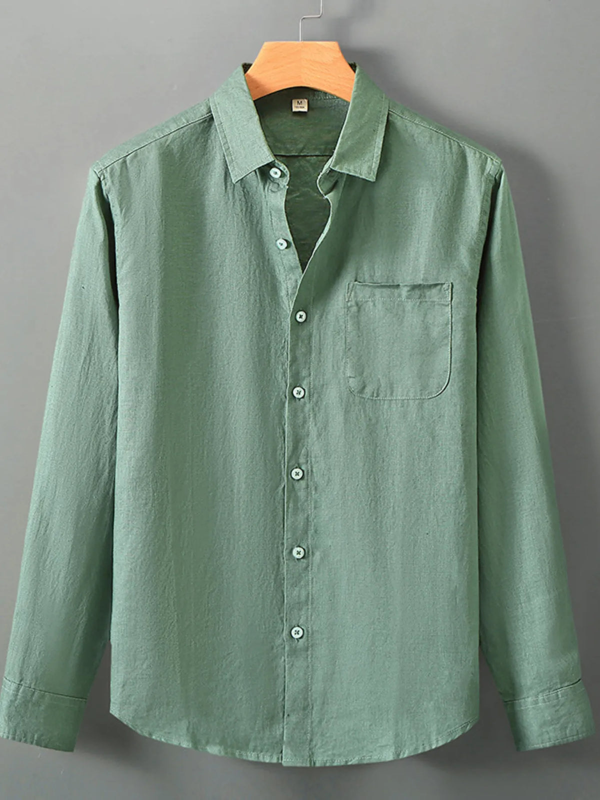 Men's Plus Size Long Sleeve Button-Up Shirt