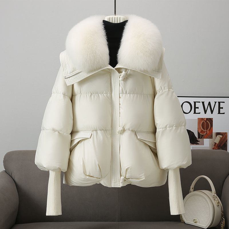 Reaper unit worldwide Down Cotton-padded Jacket Women's Short Fur Collar Thickened Coat Winter Clothing