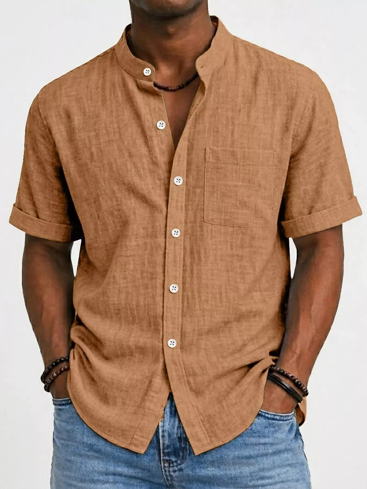 Men's Full Size Button Up Short Sleeve Shirt Plus Size
