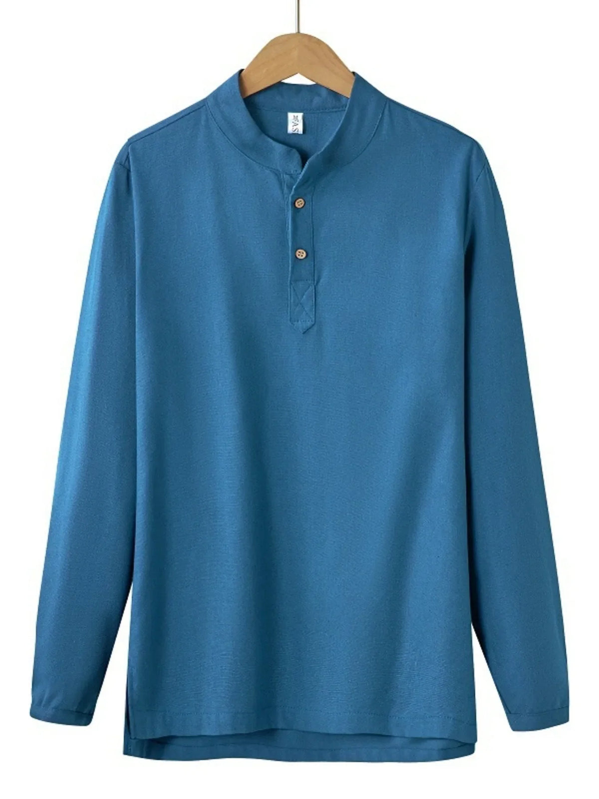 Men's Plus Size Button Detail Long Sleeve Blouse