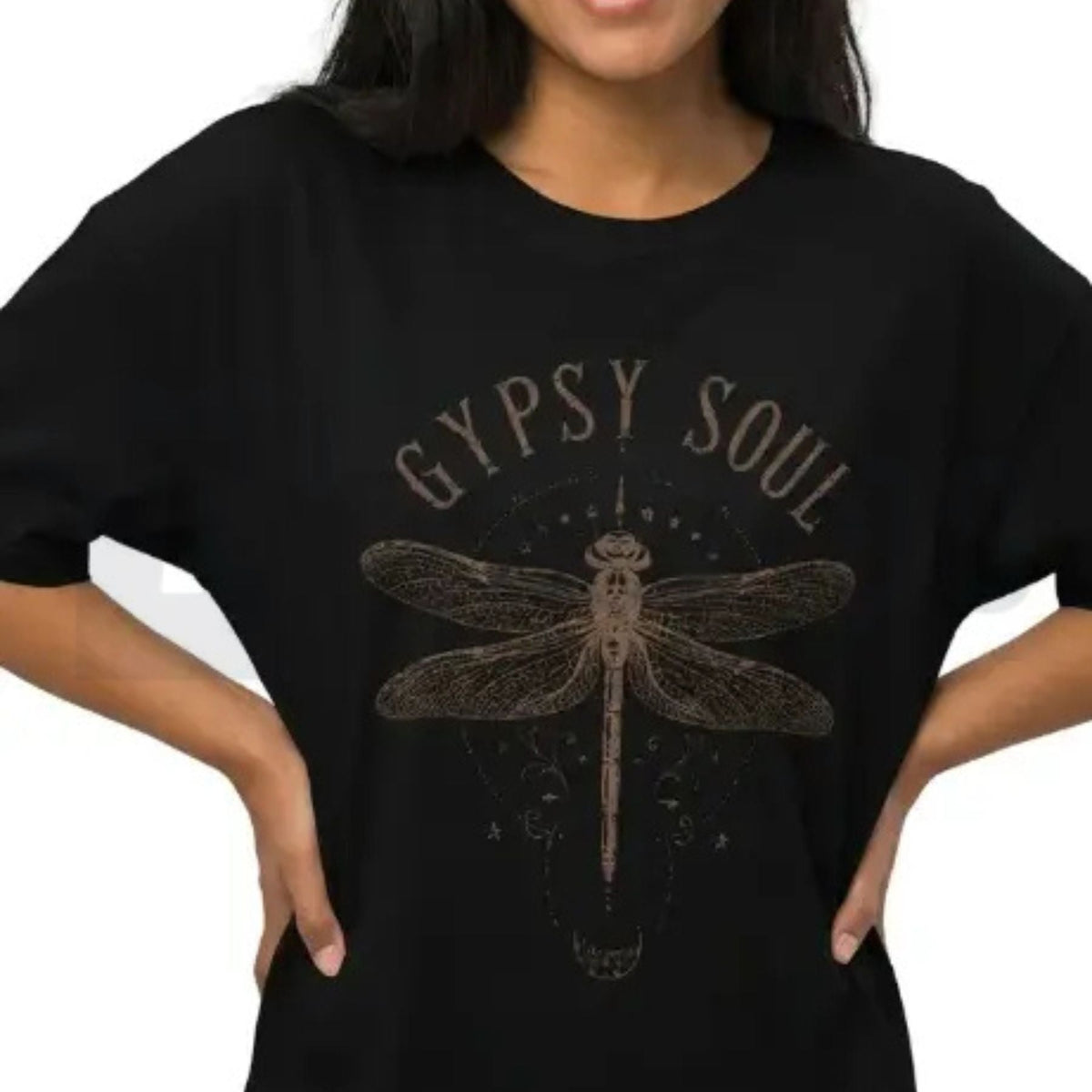 Womens Boho Dragonfly Gypsy Soul Shirt – Vintage Mystical Aesthetic Graphic Tee