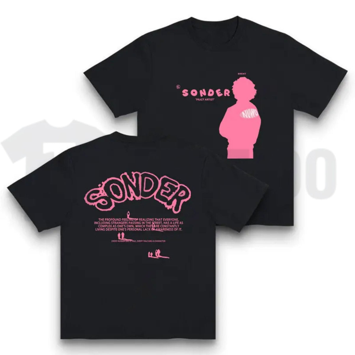 Bold Pink Sonder Lettering Rap Crewneck – Geometric Print Urban Streetwear