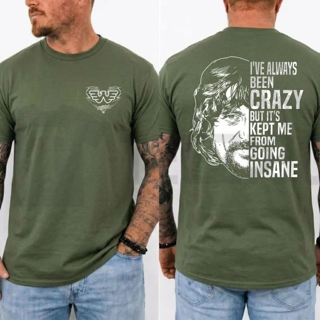 Waylon Jennings Ive Always Been Crazy Tee – Vintage Outlaw Country Music Graphic Shirt