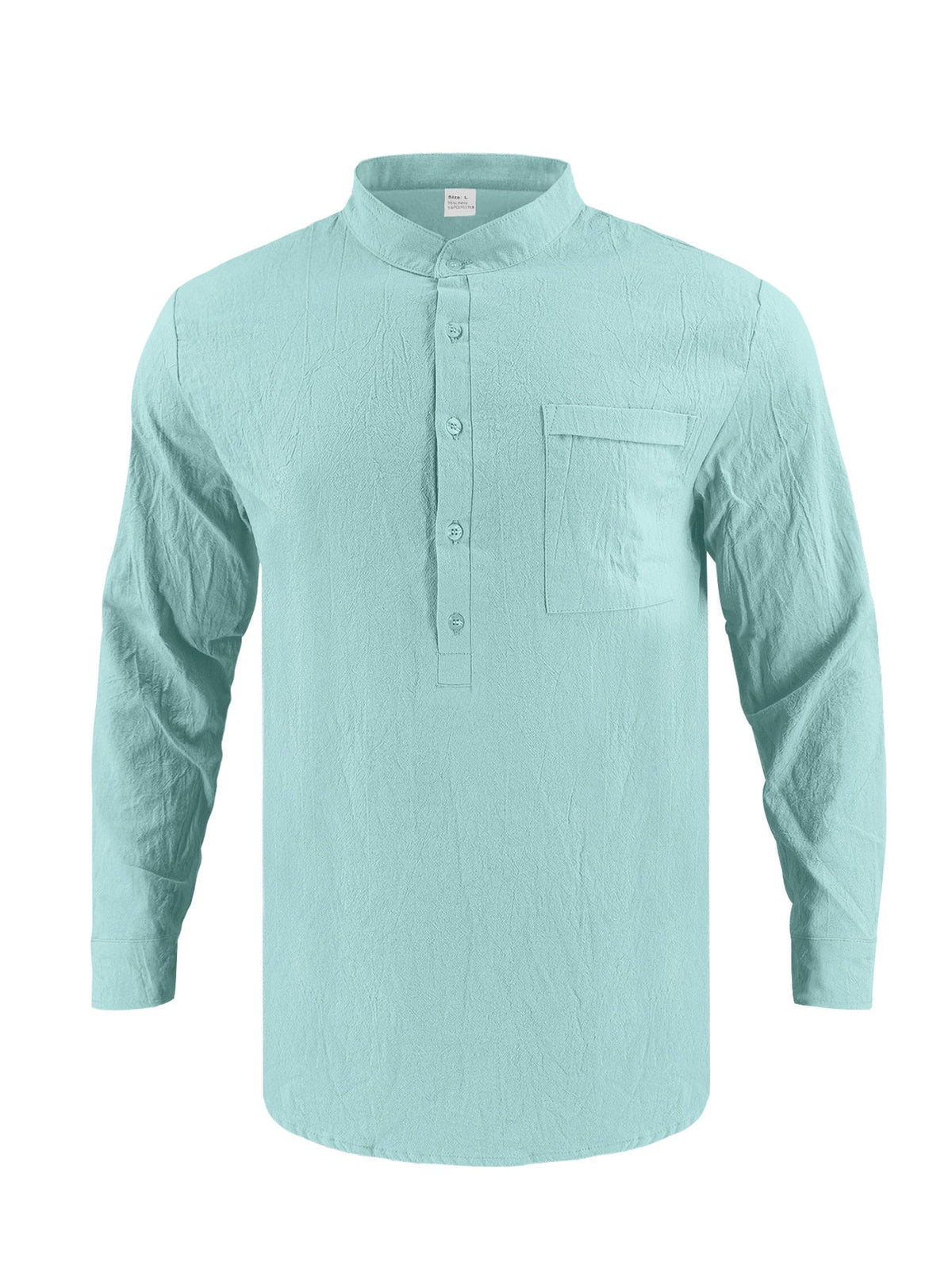 Men's Full Size Button Detail Long Sleeve Shirt Plus Size