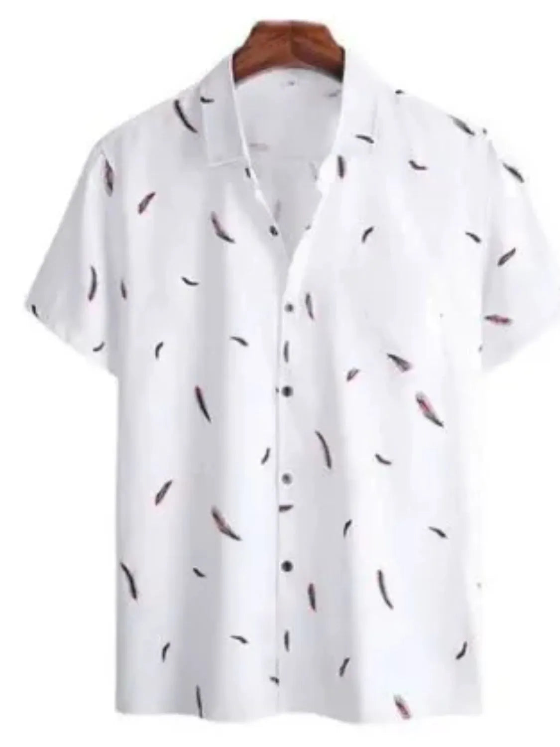Men's Full Size Printed Button Up Short Sleeve Shirt Plus Size