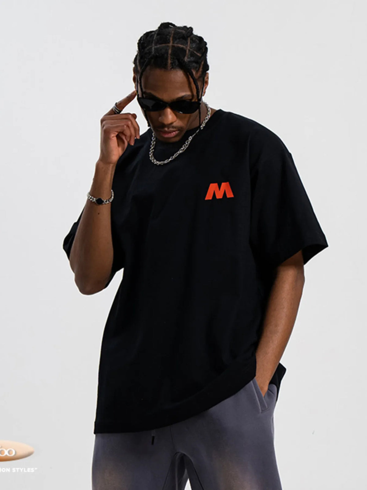Men's Letter M Round Neck T-Shirt