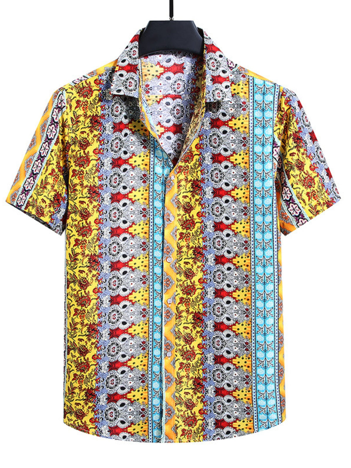 Men's Plus Size Nautical Print Short Sleeve Casual Shirt