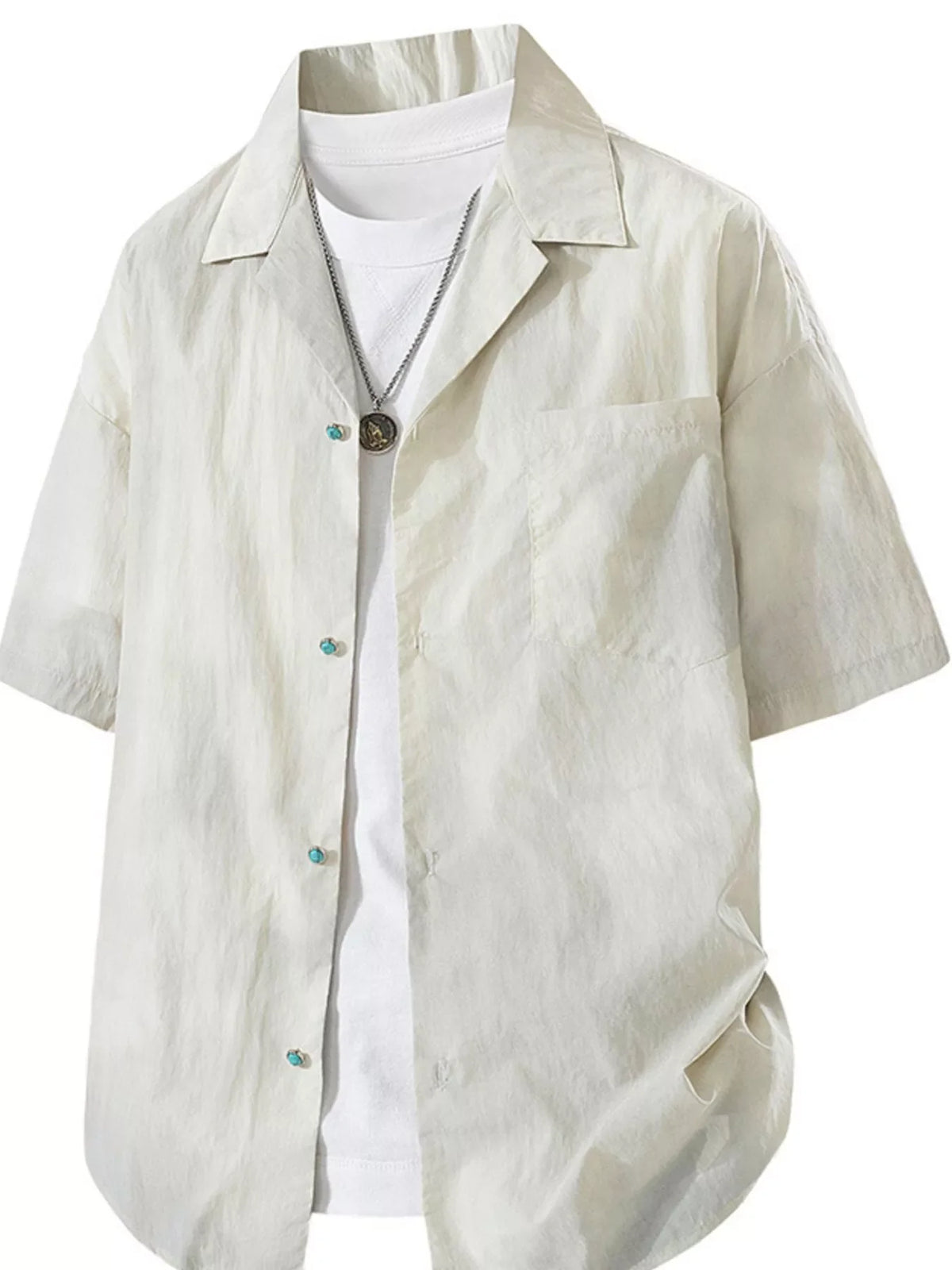 Men's Plus Size Button Up Short Sleeve Shirt